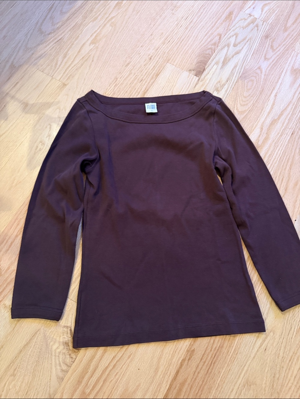 FloreFlore Long Sleeve Crew Neck Top in Purple Size Small Like new
